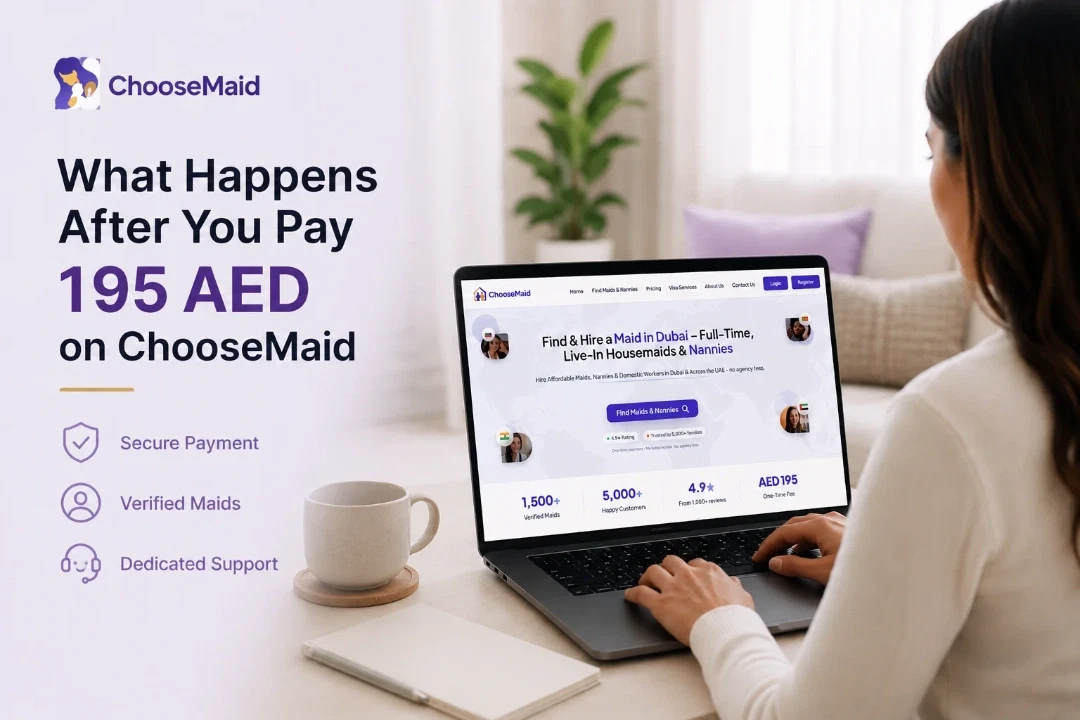 ChooseMaid 195 AED plan, what you get after payment on the platform